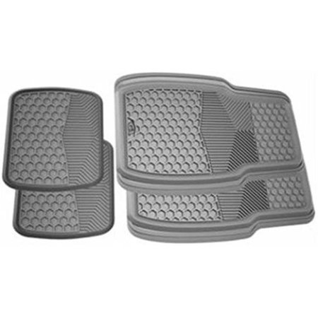 CUSTOM ACCESSORIES Custom Accessories 78852 Rubber Floor Mat; Gray - 4 Piece 78852